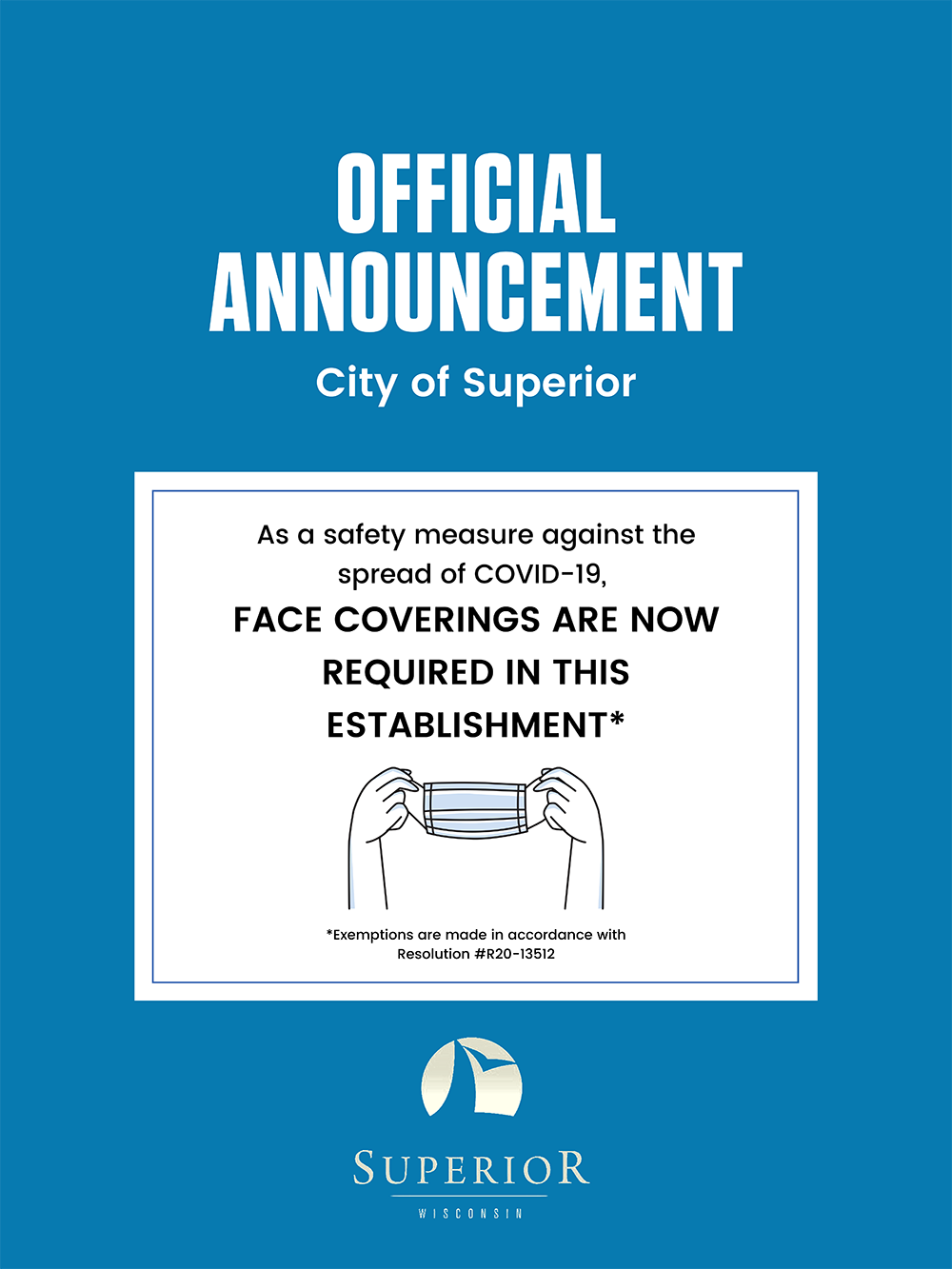 COVID-19: Face coverings are required in this establishment